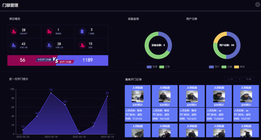 門禁人員出入統(tǒng)計