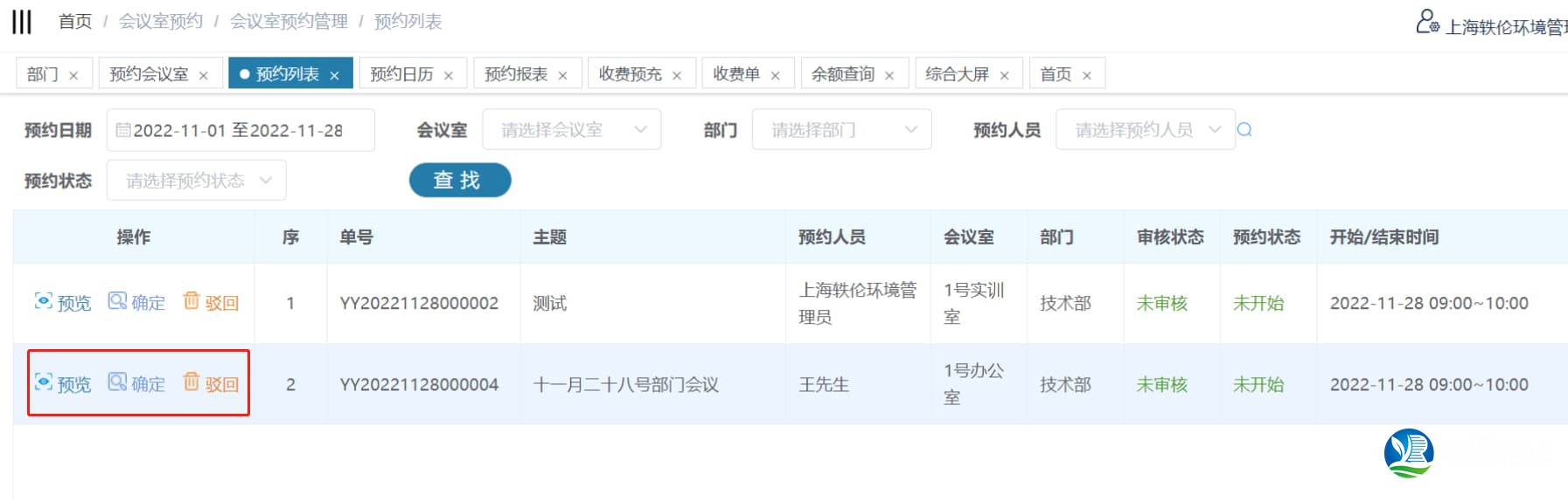 會議室預約審核